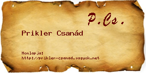 Prikler Csanád névjegykártya